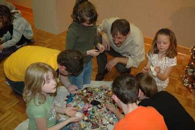 Workshop participants making memory jugs