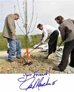 Governor Joe Manchin at the Yeager Airport Earth Day planting